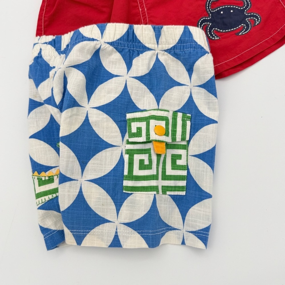 Mudpie Boutique Baby Boy 3 Pair Lot Swim Trunk Shorts 6-12M Shark Crab Alligator - Picture 5 of 9